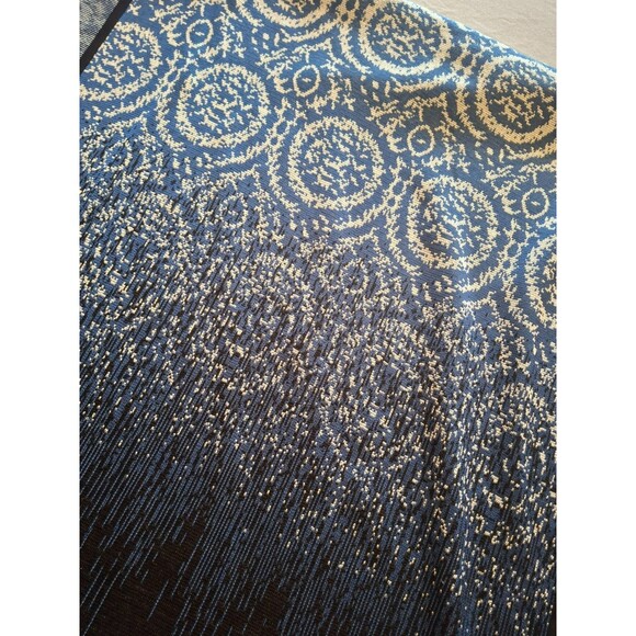 Misook Open Front Blue and Black Fringe Poncho Wrap Shawl Cardigan One Size - Picture 6 of 10